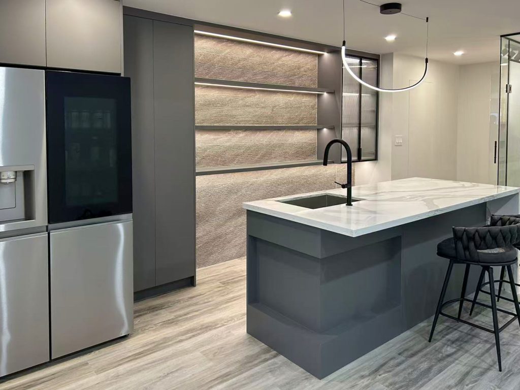 Custom Millwork-Bar Counter-Dark PET vs MDF Painting