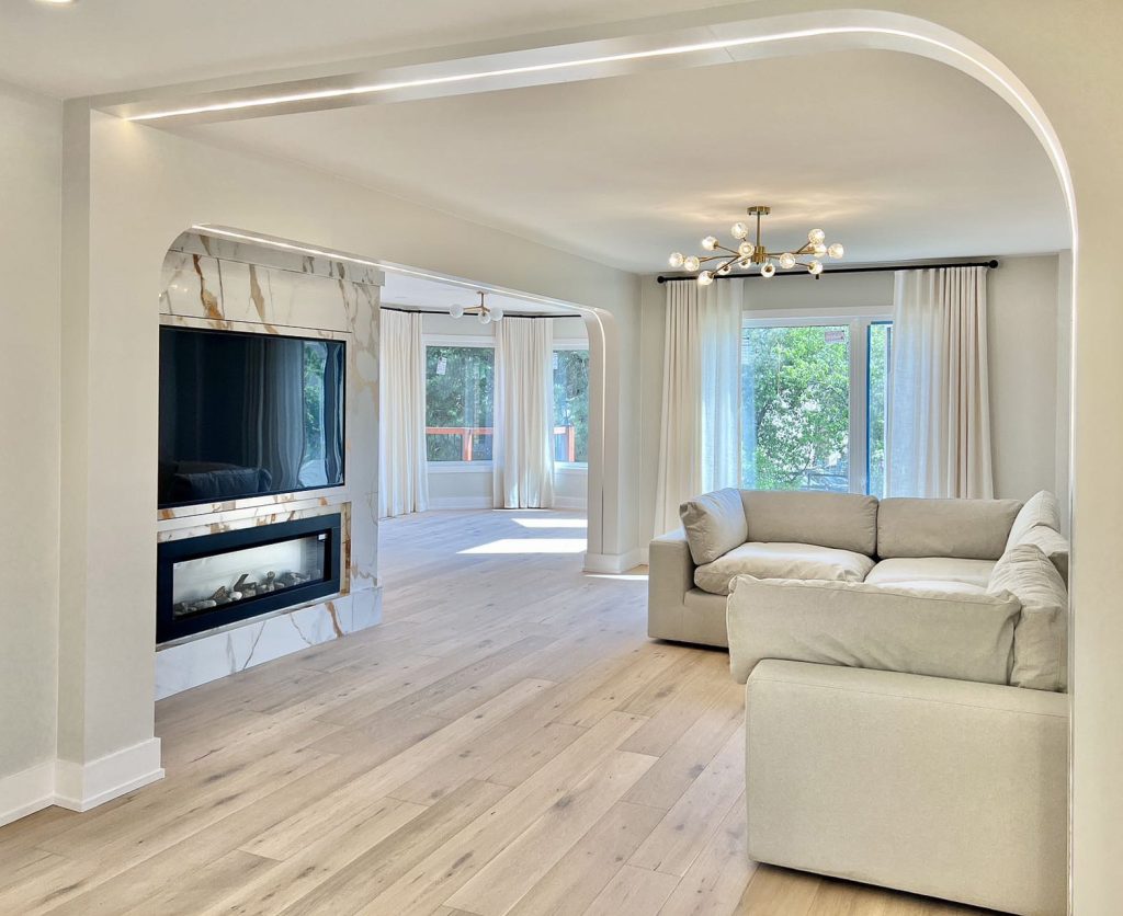 Custom Millwork-Revolving TV wall-Porcelain