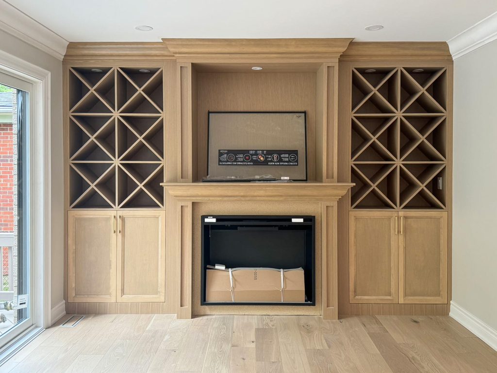 Custom Millwork-Tv Wall-Red Oak Stain