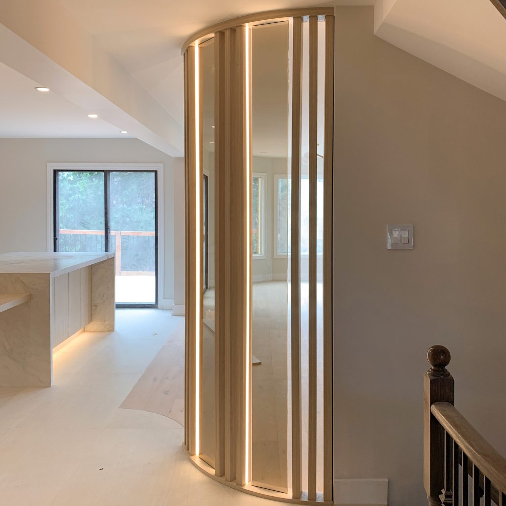 Grey Tinted Glass accent wall
