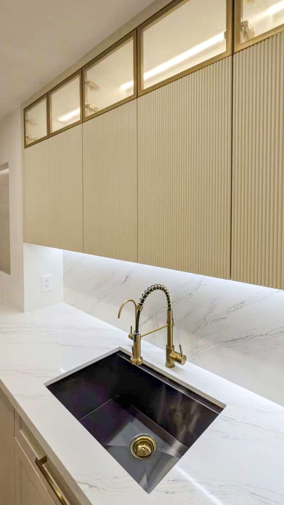 Kitchen-MDF Paiting vs Fabric Laminate Glass doors
