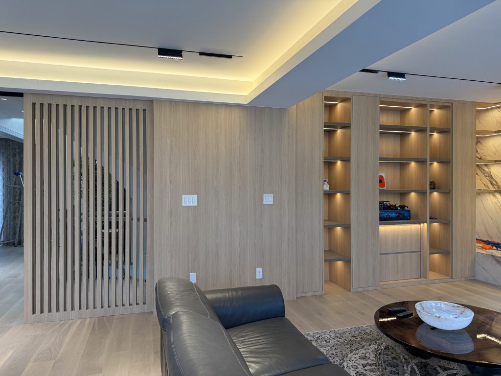 Custom Millwork-Family Room- Warm Wood Tone