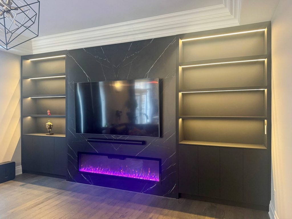 Custom Millwork-Fireplace-Porcelaine vs PET