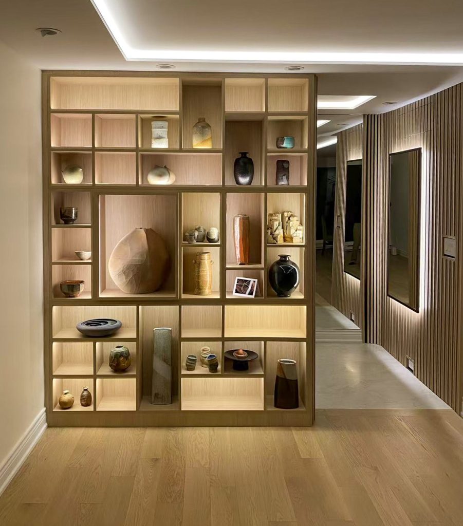custom millwork-entrance display