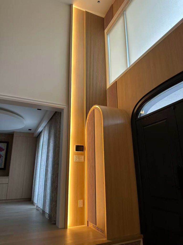 custom millwork-entrance-warm wood tone3